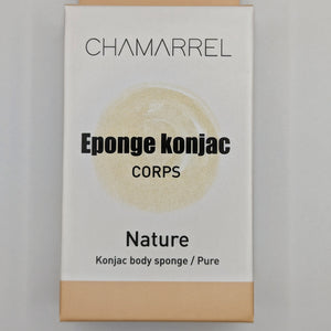 eponge konjac pour le corps nature dans son emballage